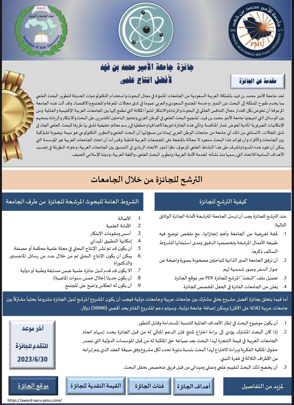 Launching the Prince Muhammad bin Fahd University Award for Best Scientific Production
