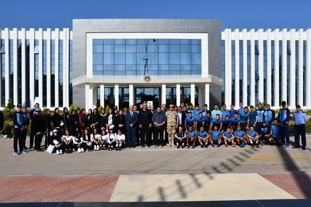 A scientific and sports visit to the Naval College in Abu Qir, Alexandria, to learn about the capabilities and modern teaching and learning methods within the Naval College