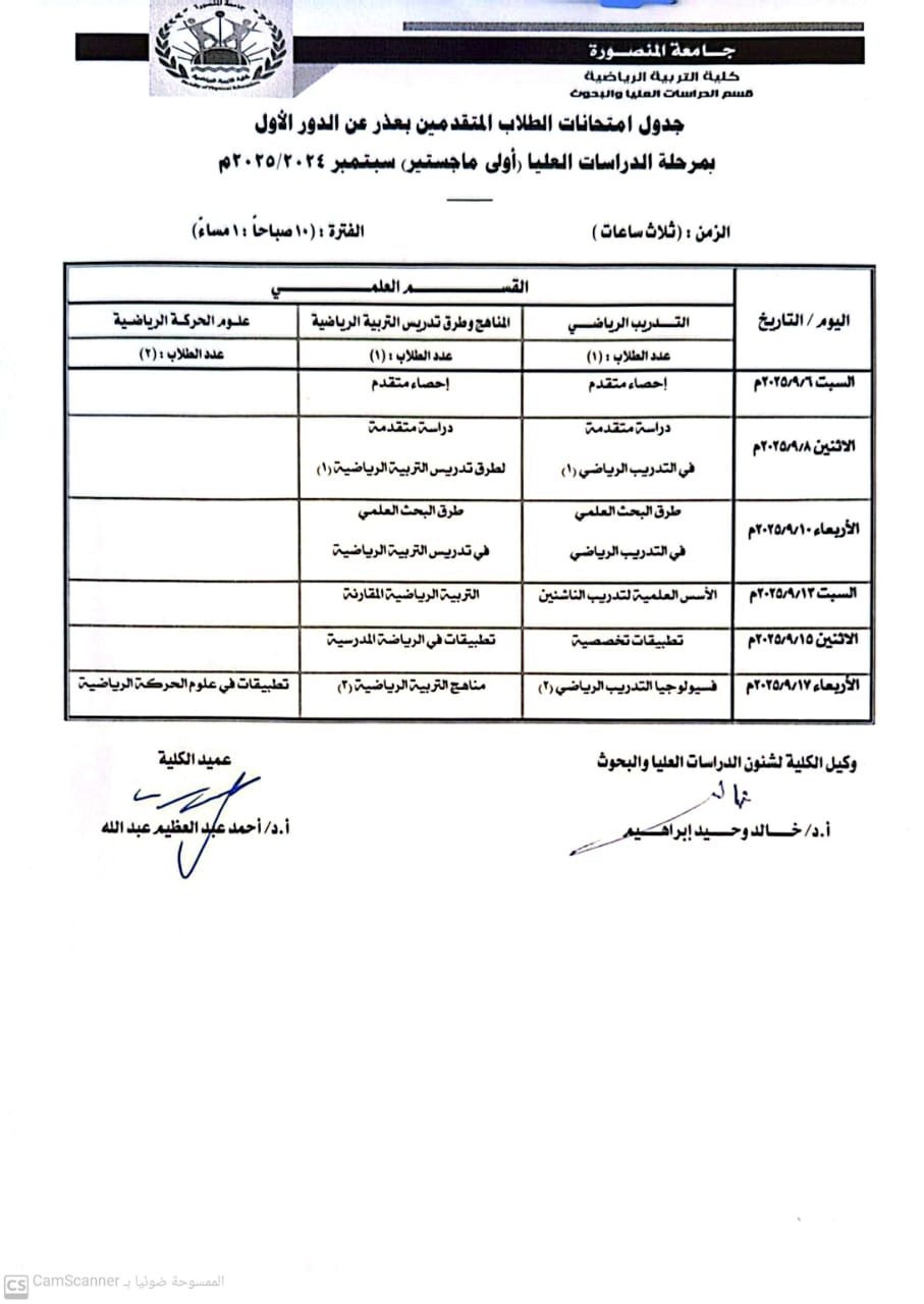 Postgraduate studies schedules for the second semester of the academic year 2024/2025